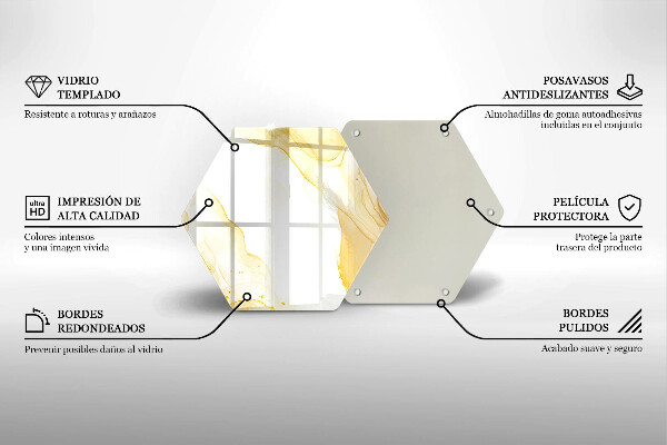 Deska szklana do kuchni Złota abstrakcja