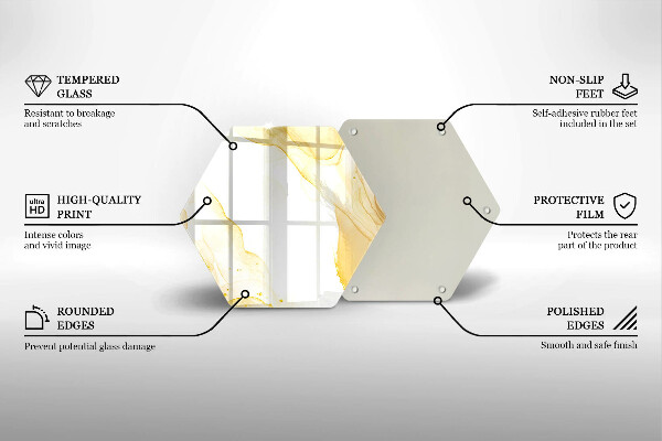 Deska szklana do kuchni Złota abstrakcja
