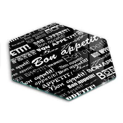 Deska szklana do kuchni Kuchnia napisy Bon appetit