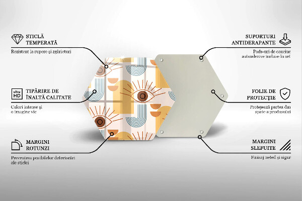 Deska szklana do kuchni Boho wzór oczy