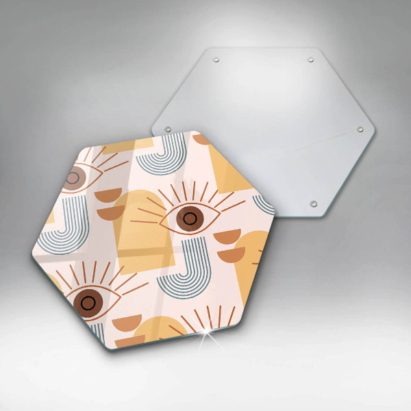 Deska szklana do kuchni Boho wzór oczy