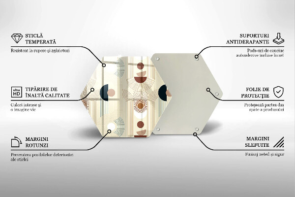 Deska szklana do kuchni Geometria boho kształty