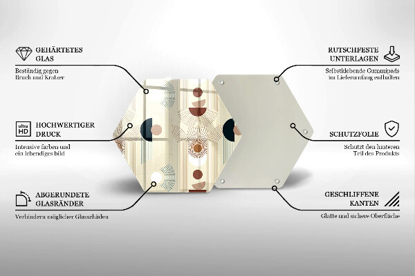 Deska szklana do kuchni Geometria boho kształty
