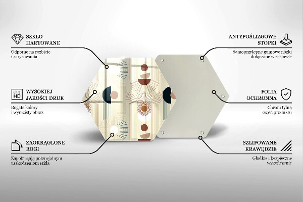 Deska szklana do kuchni Geometria boho kształty