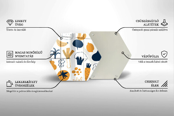 Deska szklana do kuchni Ilustracja jedzenie