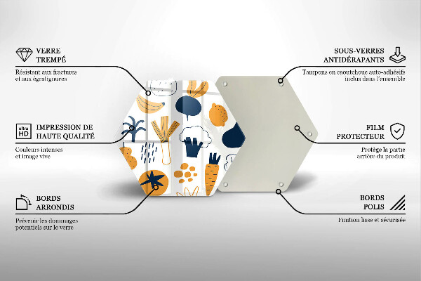Deska szklana do kuchni Ilustracja jedzenie