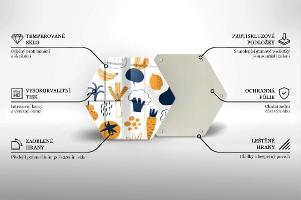 Deska szklana do kuchni Ilustracja jedzenie