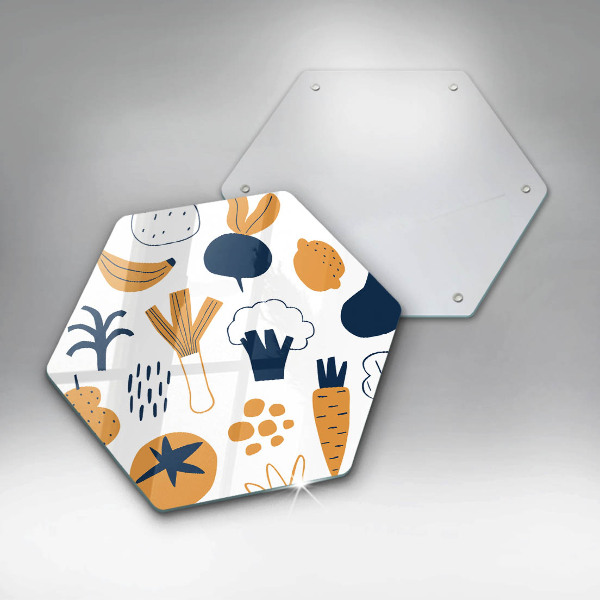 Deska szklana do kuchni Ilustracja jedzenie