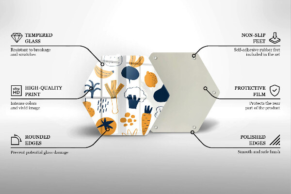 Deska szklana do kuchni Ilustracja jedzenie