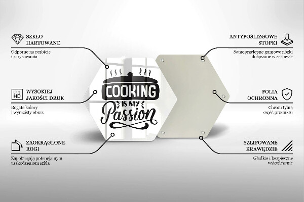 Deska szklana do kuchni Cooking is my passion