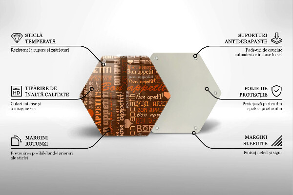 Deska szklana do kuchni Napisy Bon appetit