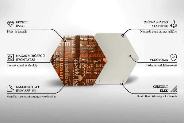 Deska szklana do kuchni Napisy Bon appetit