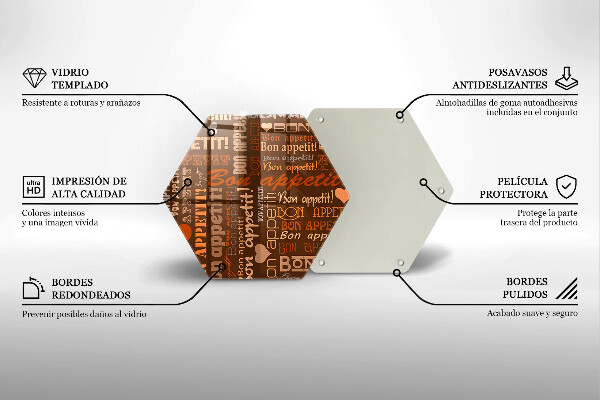 Deska szklana do kuchni Napisy Bon appetit