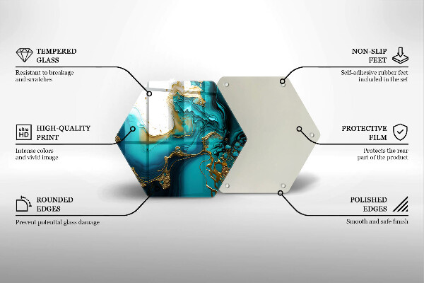 Deska kuchenna Turkusowa abstrakcja