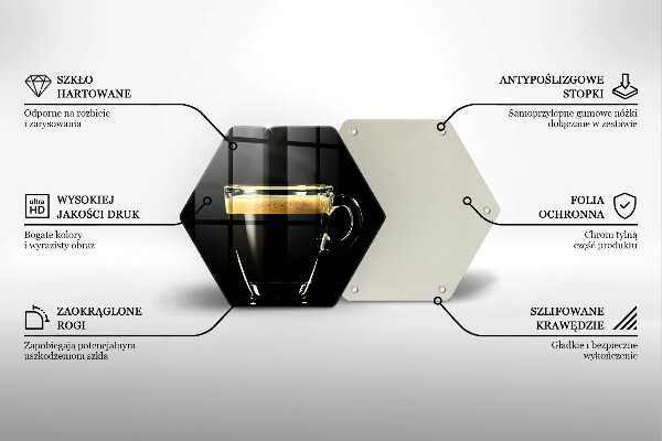 Deska kuchenna Szklanka czarnej kawy