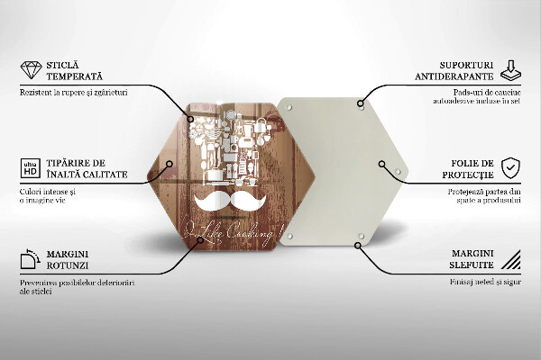 Deska szklana kuchenna Napis I like cooking