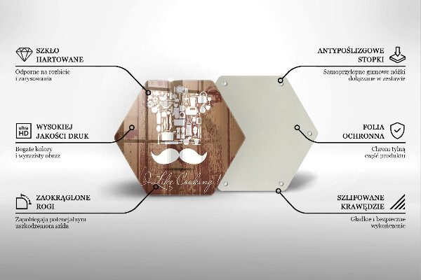 Deska szklana kuchenna Napis I like cooking