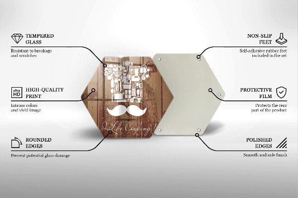 Deska szklana kuchenna Napis I like cooking