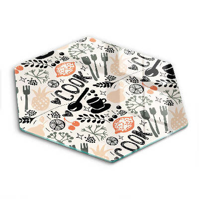 Deska szklana kuchenna Rysunkowy motyw kuchenny