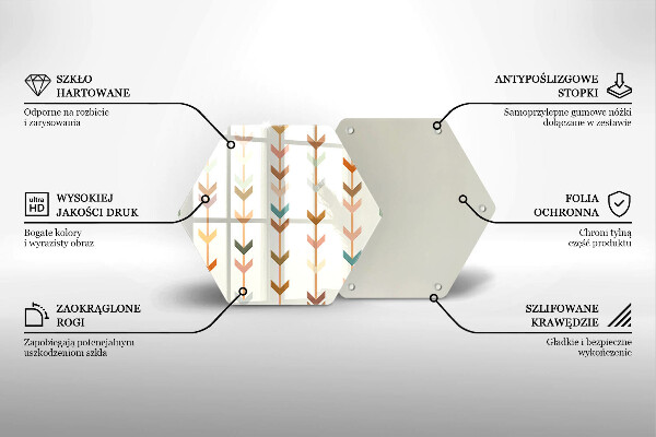 Deska szklana kuchenna Elementy geometryczne