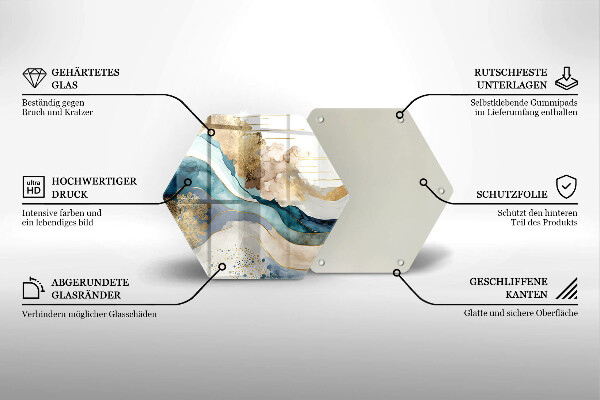 Deska szklana kuchenna Kolorowy marmur