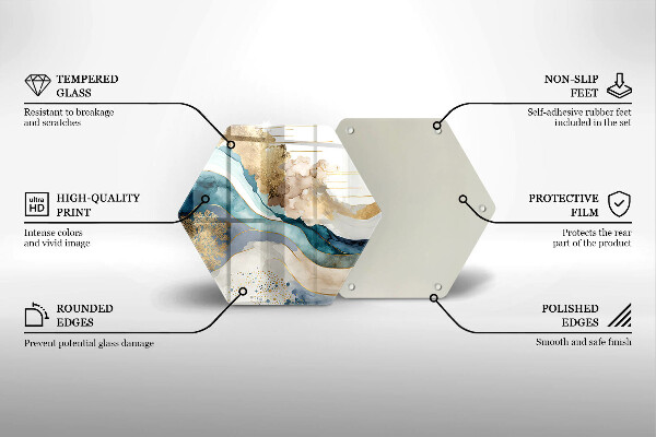 Deska szklana kuchenna Kolorowy marmur