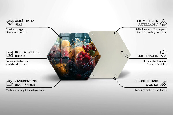 Deska szklana kuchenna Owoce w wodzie