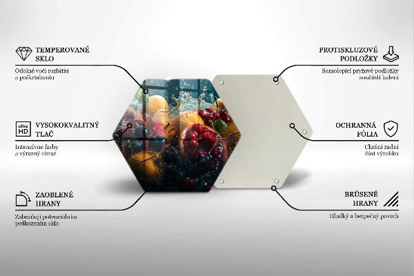 Deska szklana kuchenna Owoce w wodzie