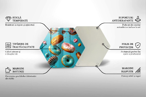 Deska szklana kuchenna Kolorowe pączki donuty