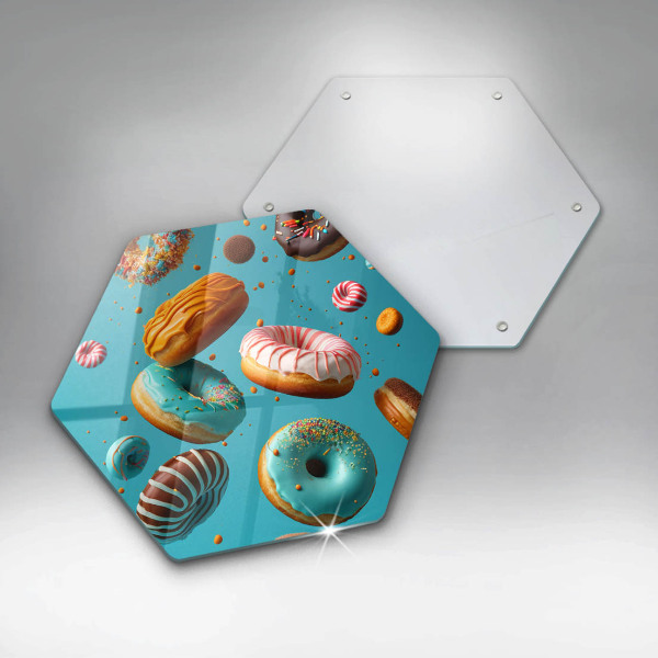 Deska szklana kuchenna Kolorowe pączki donuty