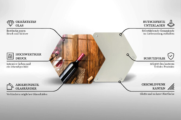 Deska szklana kuchenna Butelka czerwonego wina