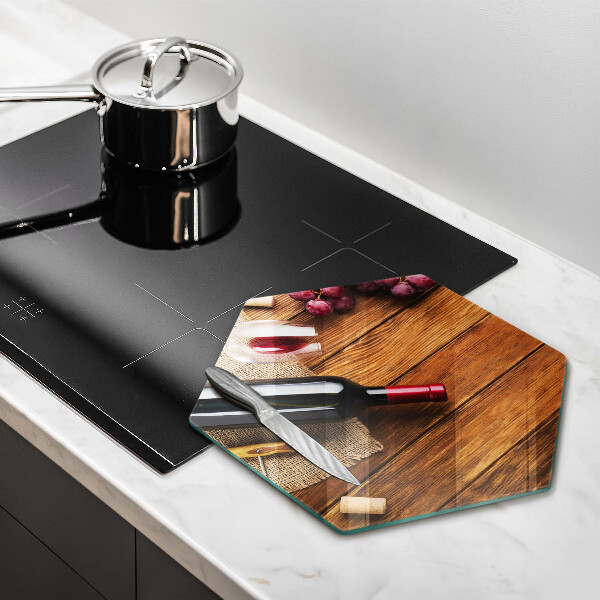 Deska szklana kuchenna Butelka czerwonego wina