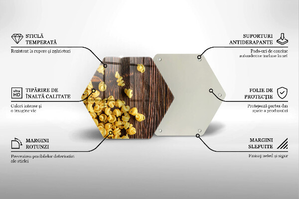 Deska szklana kuchenna Makaron na stole