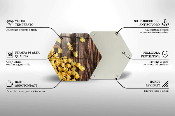 Deska szklana kuchenna Makaron na stole