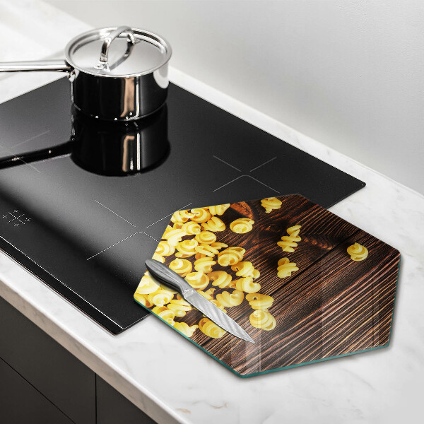 Deska szklana kuchenna Makaron na stole
