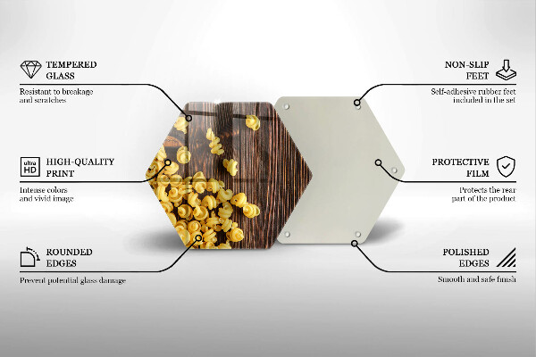 Deska szklana kuchenna Makaron na stole
