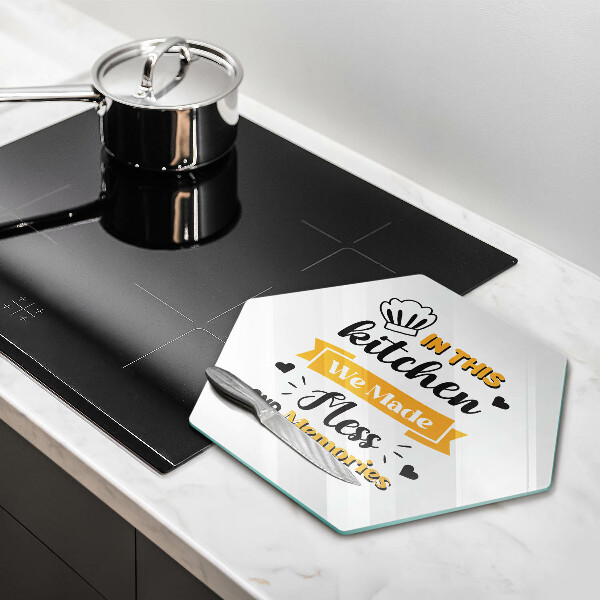 Deska szklana kuchenna In this kitchen we made mess and memories