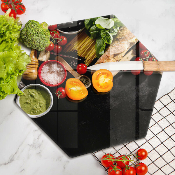 Deska szklana kuchenna Włoskie składniki i przyprawy