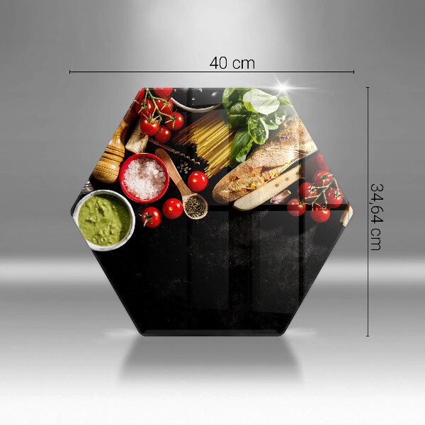 Deska szklana kuchenna Włoskie składniki i przyprawy