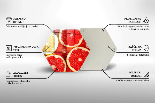 Deska szklana kuchenna Plastry grejpfruta