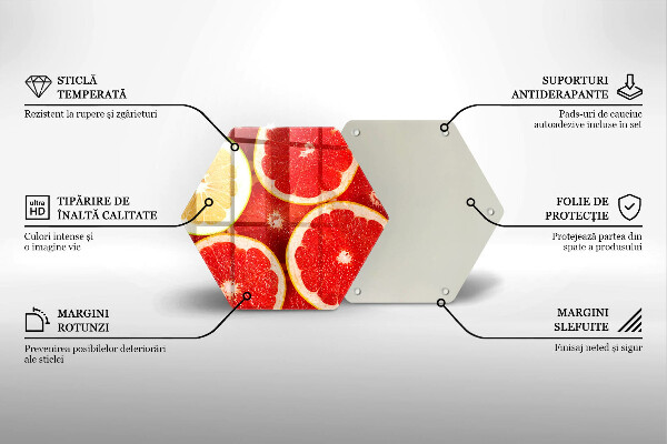 Deska szklana kuchenna Plastry grejpfruta