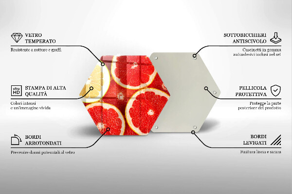 Deska szklana kuchenna Plastry grejpfruta