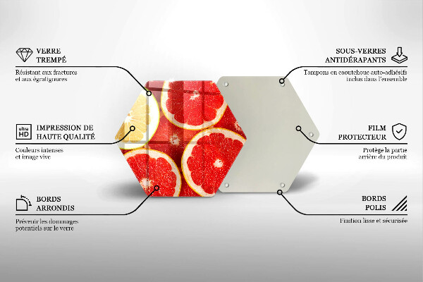 Deska szklana kuchenna Plastry grejpfruta