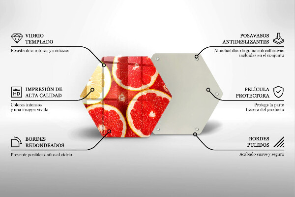 Deska szklana kuchenna Plastry grejpfruta