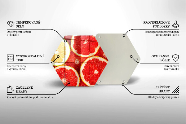Deska szklana kuchenna Plastry grejpfruta
