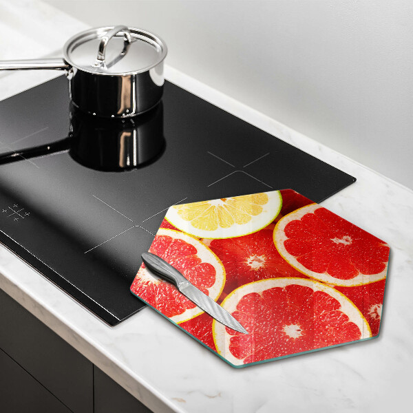Deska szklana kuchenna Plastry grejpfruta