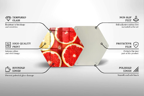 Deska szklana kuchenna Plastry grejpfruta
