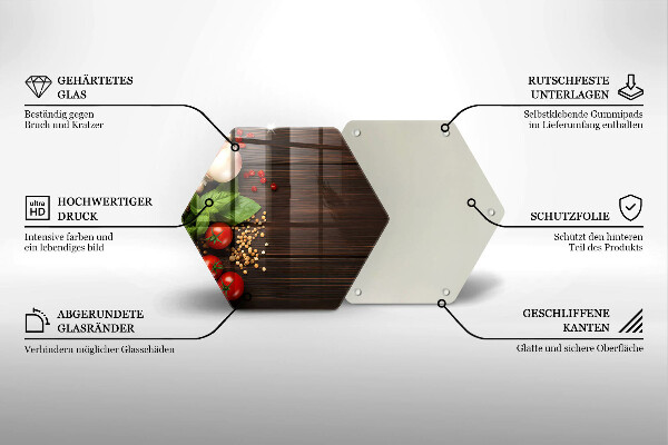 Deska szklana kuchenna Warzywa na stole