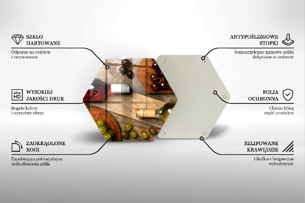 Deska szklana kuchenna Butelki wina i winogrona