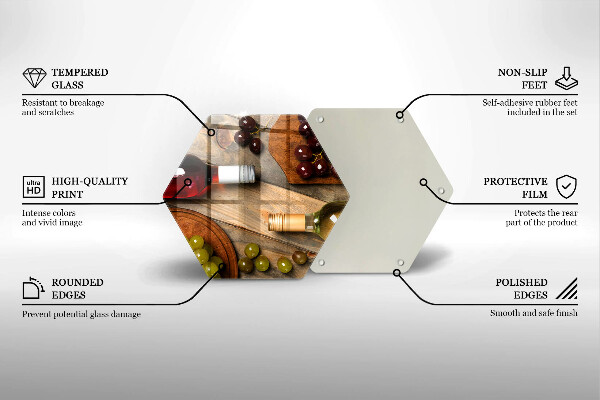 Deska szklana kuchenna Butelki wina i winogrona